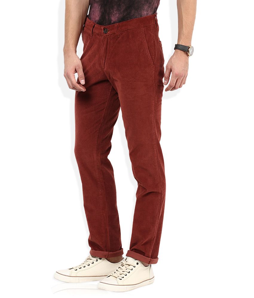 maroon chinos mens