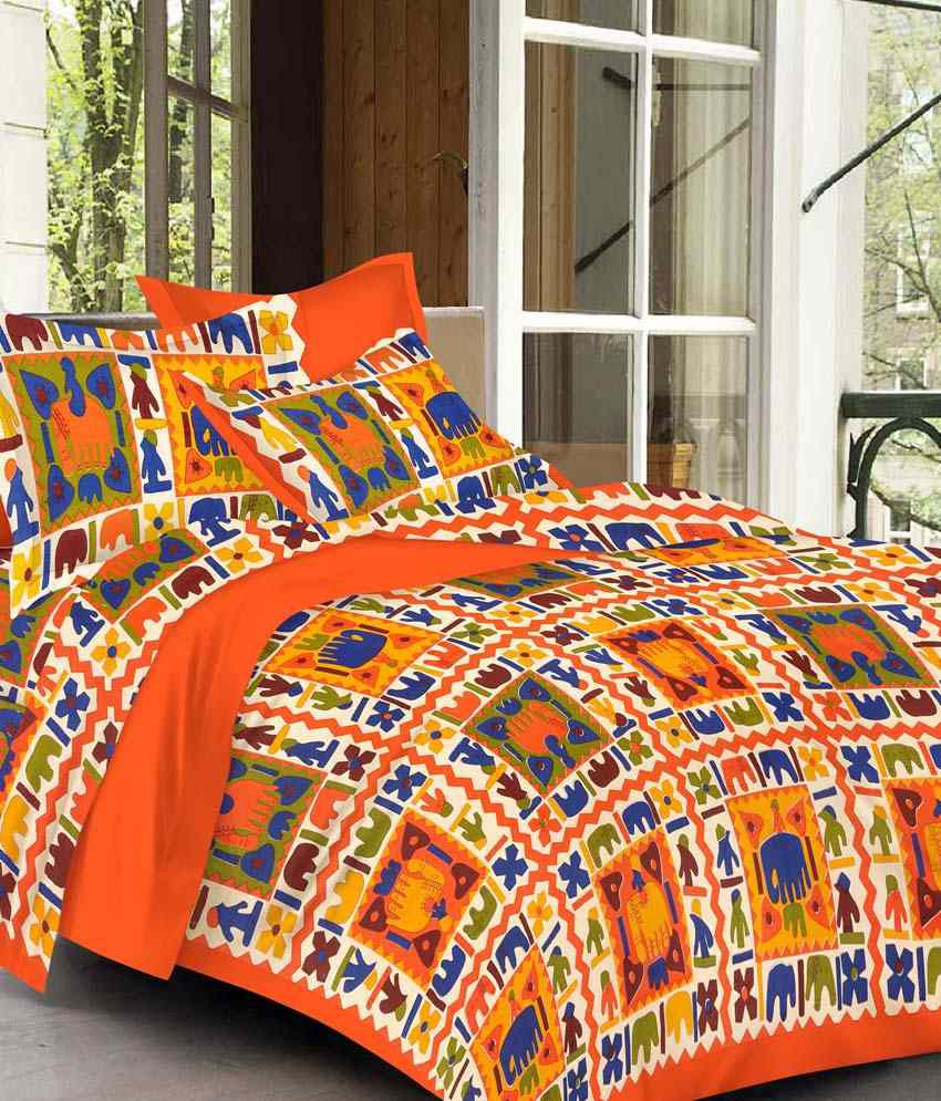     			UniqChoice Jaipuri Traditional 100% Cotton Double Bed Sheet With 2 Pillow Cover
