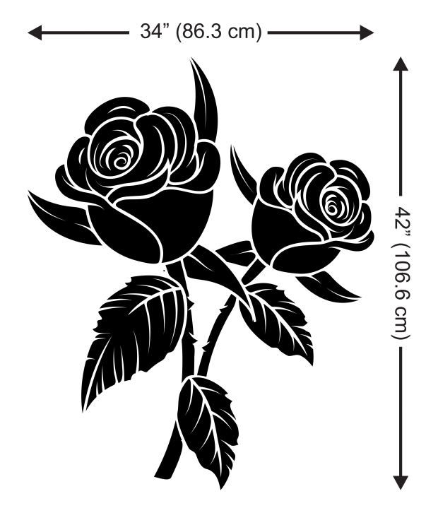 Decor Kafe Black Rose Wall Decal Large Buy Decor Kafe Black Rose Wall