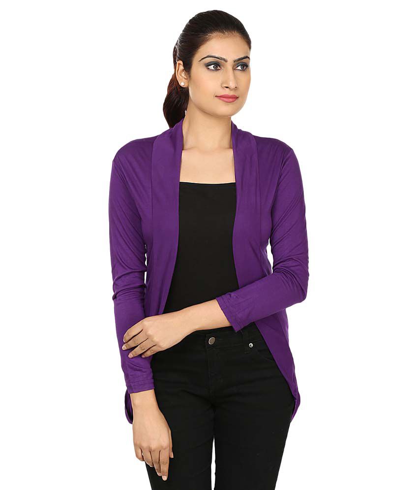 Buy Haniya Purple Cotton Lycra Shrugs Online at Best Prices in India ...