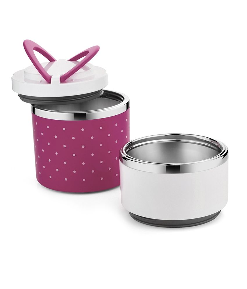 Classic Essentials Stainless Steel 2 Layer Insulated Lunch Box Pink