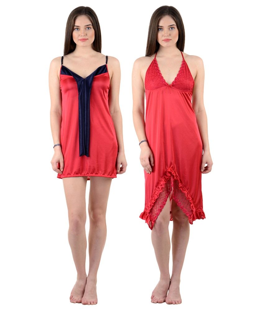 Buy American Elm Women Stylish Sexy Nighty Pack Of 2 Online At