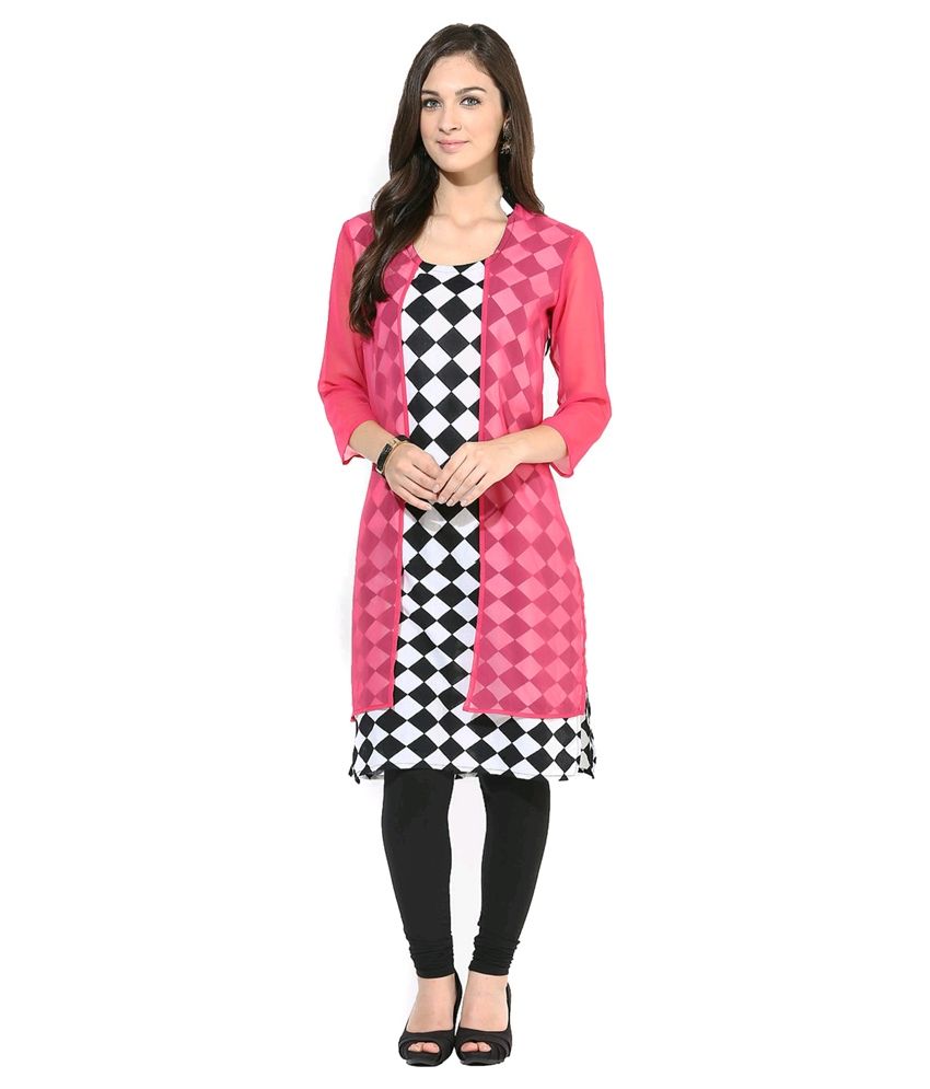 Sparkle Checked Pure Cotton Kurti - Buy 