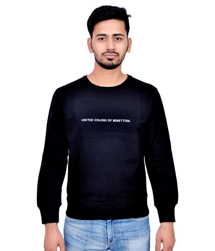 United Colors Of Benetton Black Cotton Blend Sweatshirt Buy