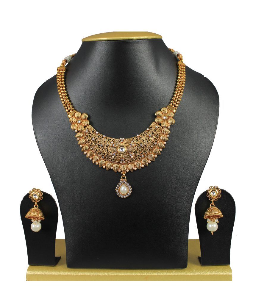 Sewad Gold Brass & Copper Necklace Set Buy Sewad Gold Brass & Copper Necklace Set Online at