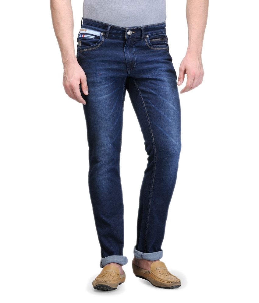 blue slim fit pants