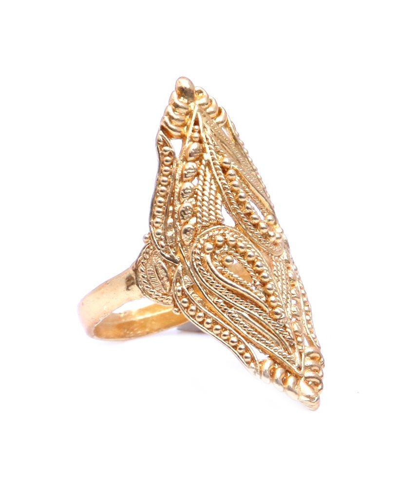 Gold Plated Intricaltely Designed Pretty Bridal Ring by GoldNera Buy