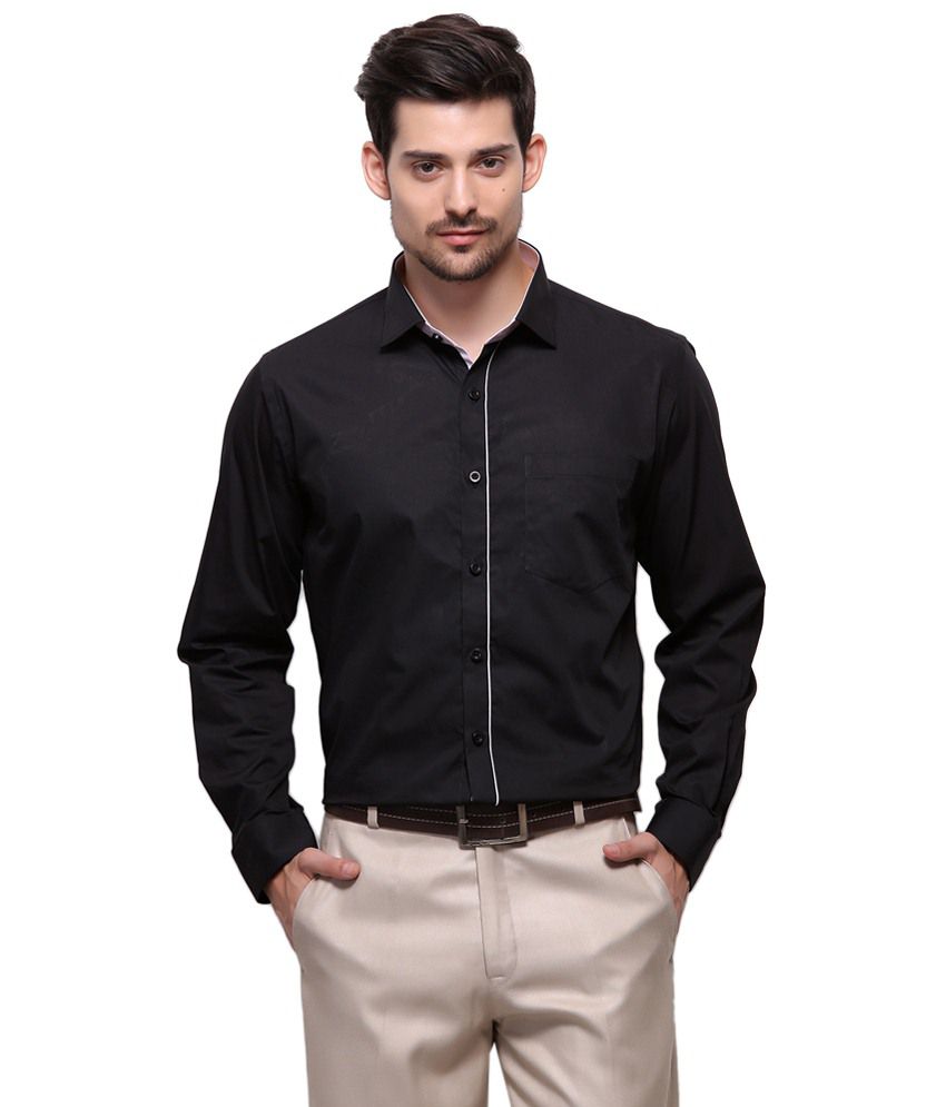 Grasim Black Solid Formal Shirt - Buy Grasim Black Solid Formal Shirt ...