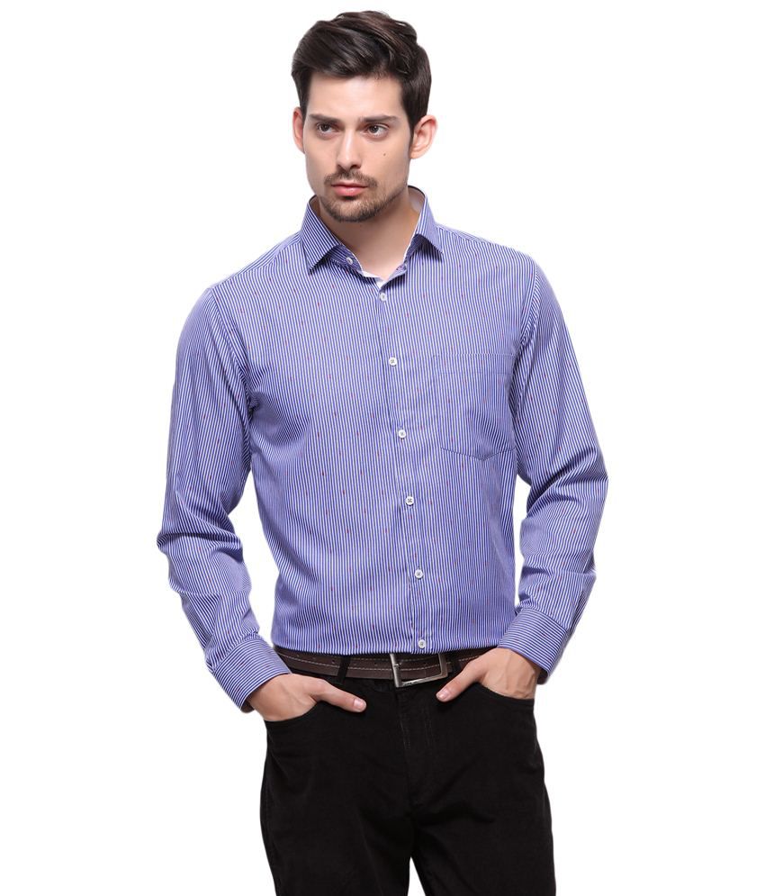 Grasim Blue & White Striped Formal Shirt - Buy Grasim Blue & White ...