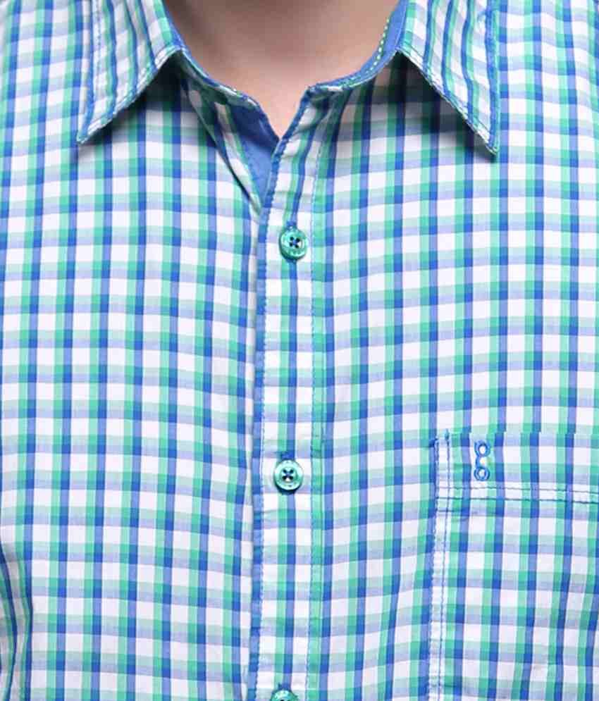 blue and white checkered pants