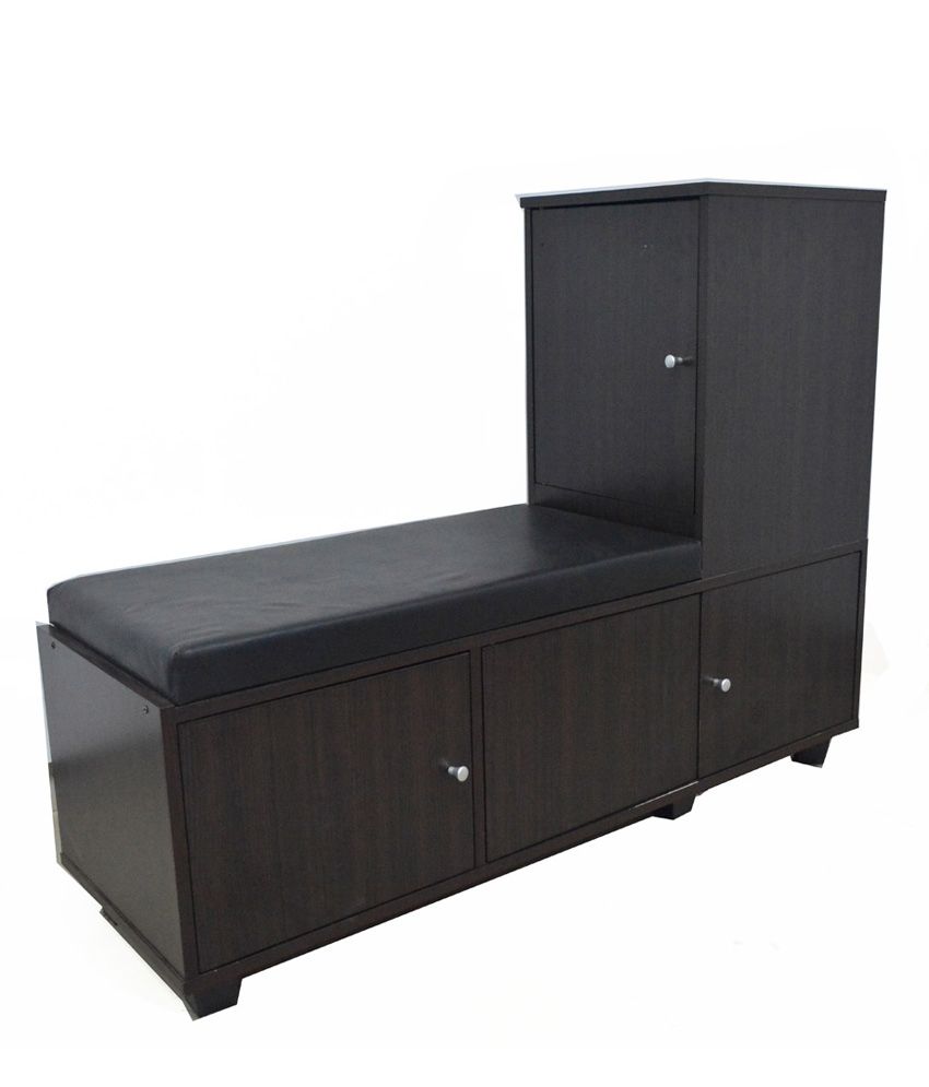 Eros Wood Furniture Cushioned Seat With Shoe Rack Storage Cabinet Buy Eros Wood Furniture Cushioned Seat With Shoe Rack Storage Cabinet Online At Best Prices In India On Snapdeal