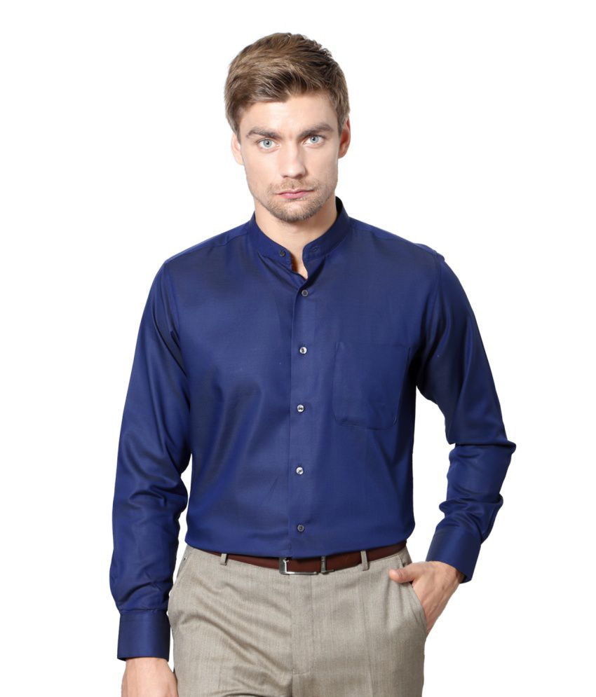 Van Heusen Blue Cotton Shirt - Buy Van Heusen Blue Cotton Shirt Online ...