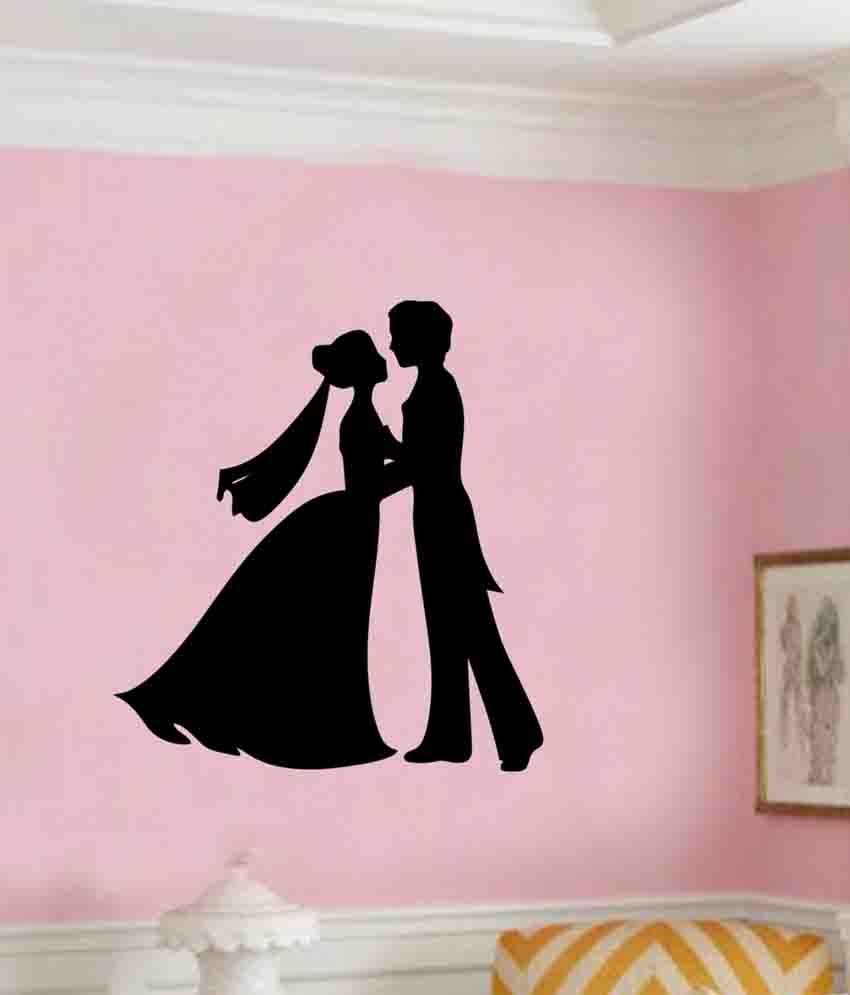Dynamic Decor Planet Black Romantic Couple Wall Sticker