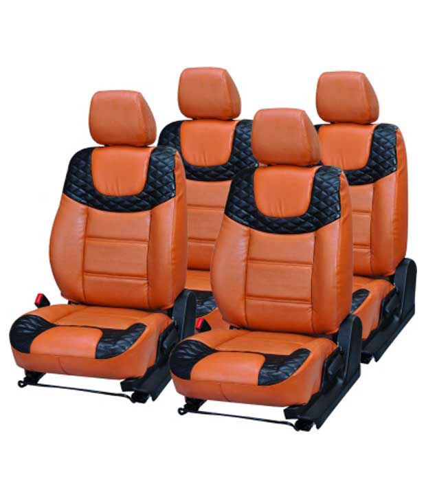 Elaxa Orange PU Leatherite Car Seat Covers For Honda Mobilio: Buy Elaxa