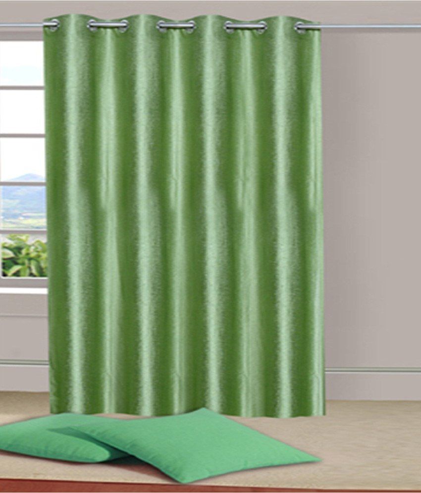 Sai Arpan Single Window Eyelet Curtain Solid Green Buy Sai Arpan Single Window Eyelet Curtain