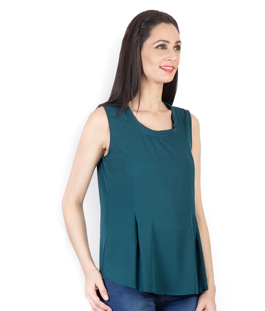 Tops And Tunics Blue Polyester Tops - Buy Tops And Tunics Blue ...