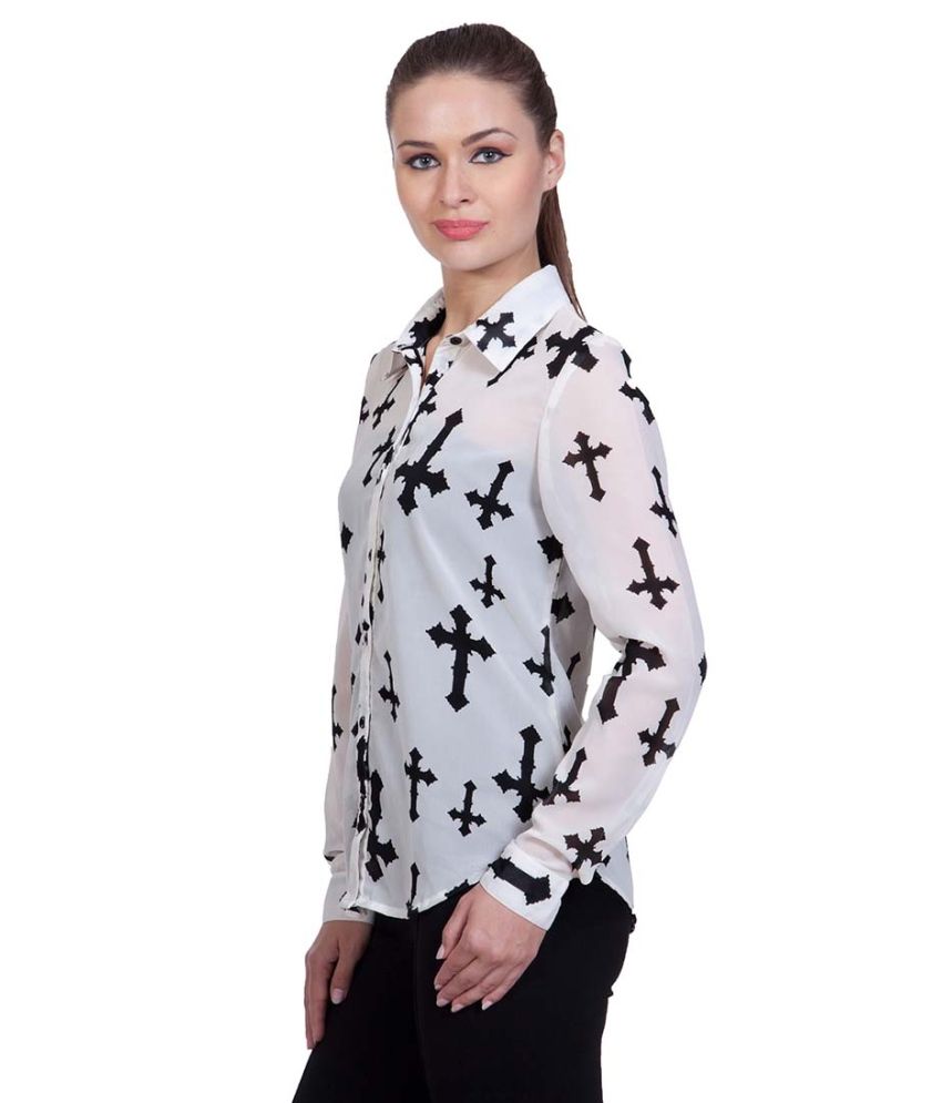     			StyleStone - White Polyester Women's Shirt Style Top