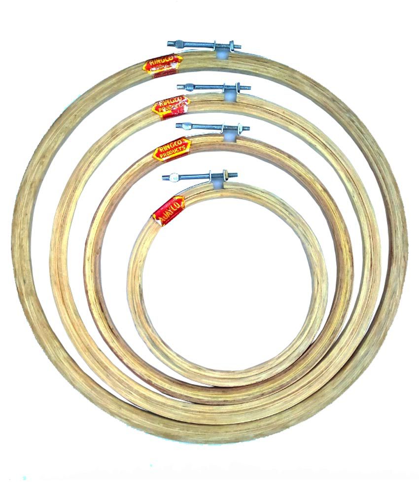     			Ajay Co - Wood Hoop Ring (Pack of 5)