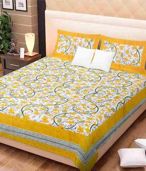     			Kismat Collection Cotton 1 Bedsheet with 2 Pillow Covers ( x )