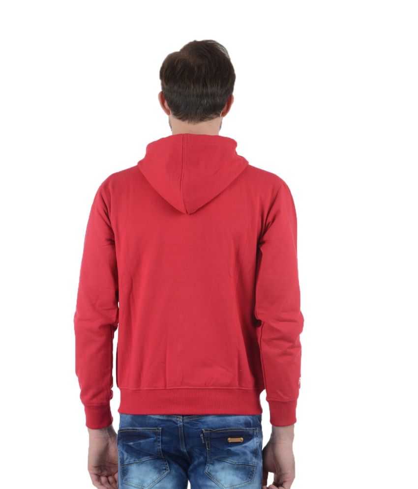 Flicker Hoods Red Cotton Blend Hooded Sweatshirt - Buy Flicker Hoods ...