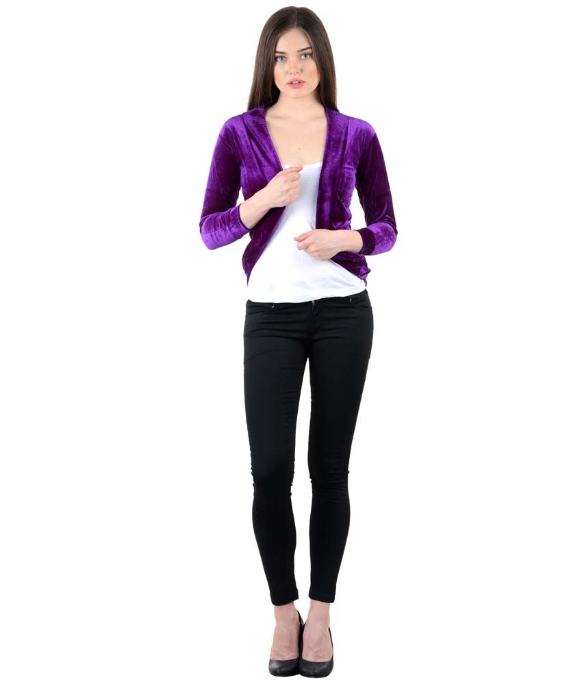 Buy Numbrave Purple Velvet Shrugs Online at Best Prices in India Snapdeal