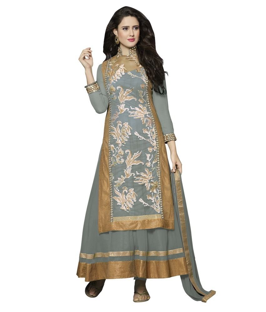 semi stitched dress materials online shopping