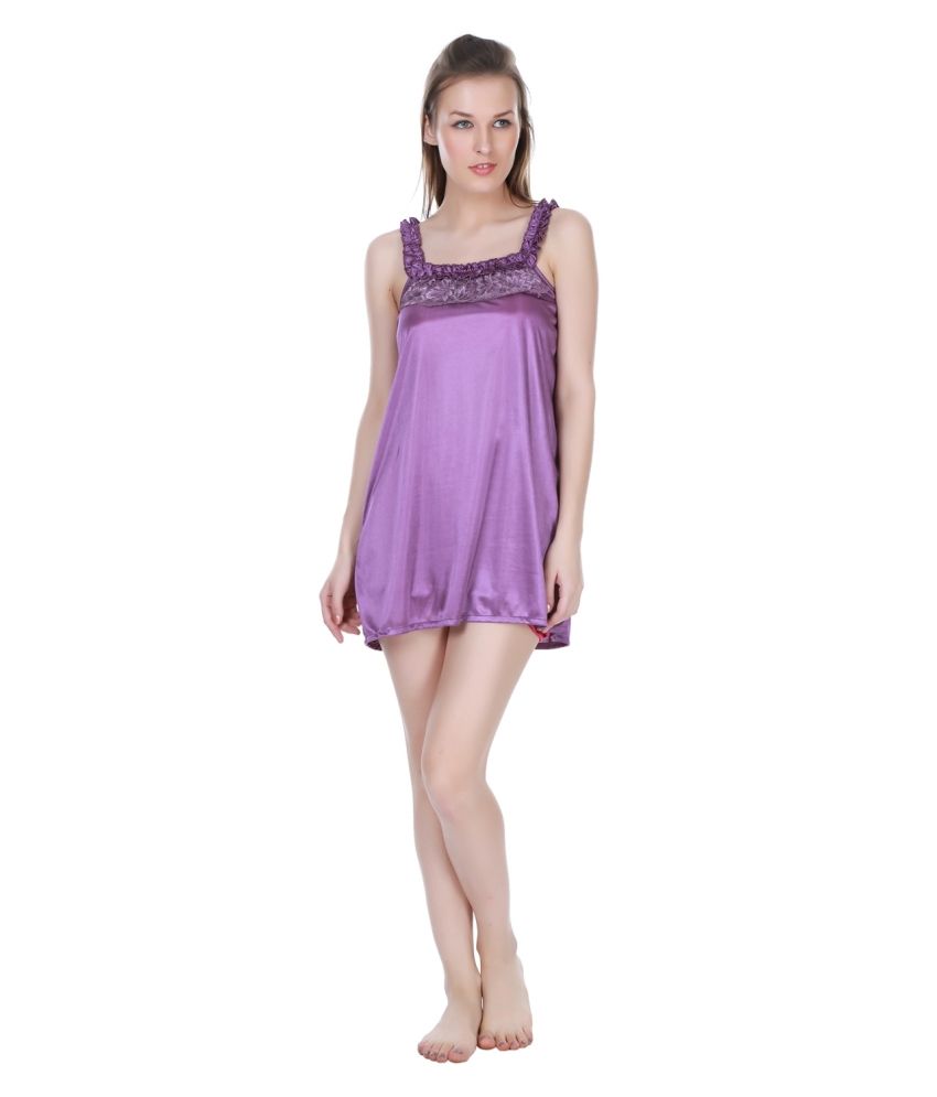 Buy Claura Purple Satin Baby Doll Dresses Online at Best Prices in ...