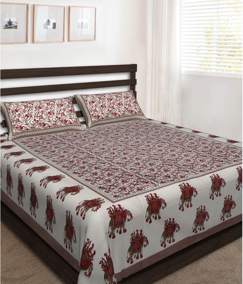     			Uniqchoice Cotton 1 Bedsheet with 2 Pillow Covers ( x )