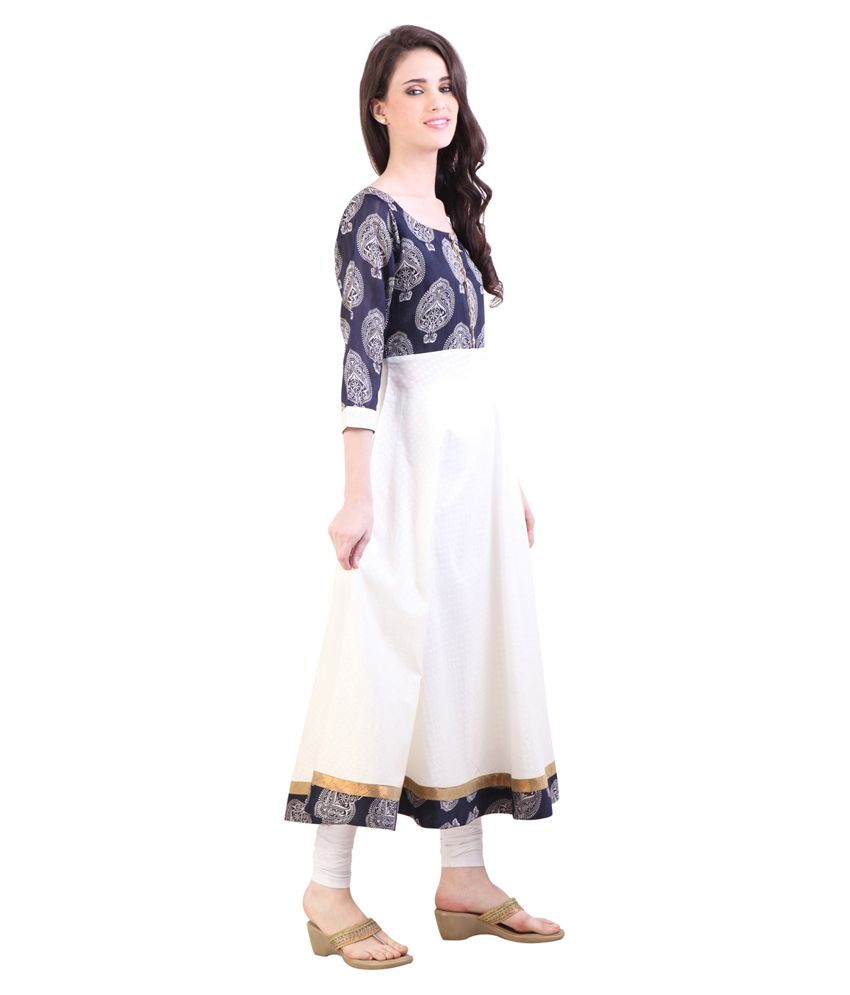 Libas White Cotton Kurti Buy Libas White Cotton Kurti Online at Best