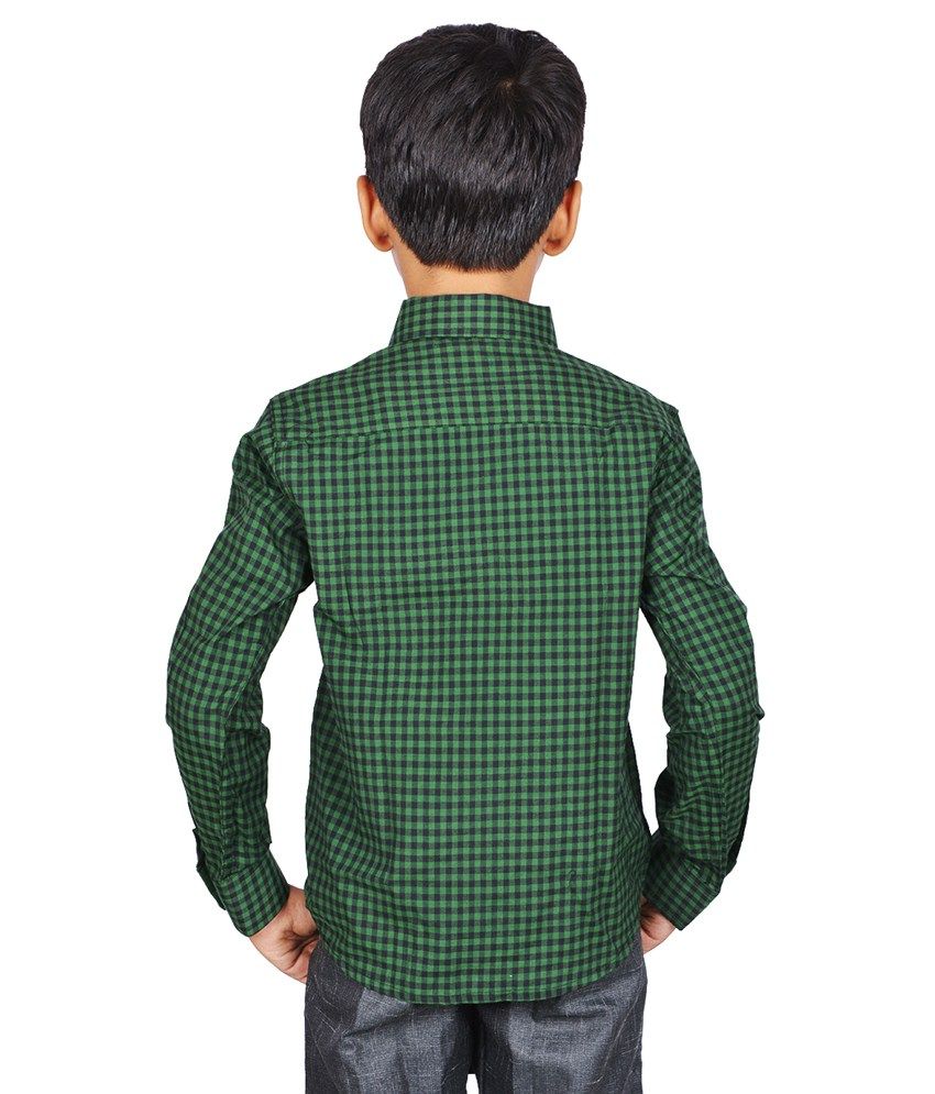 dark green checks shirt