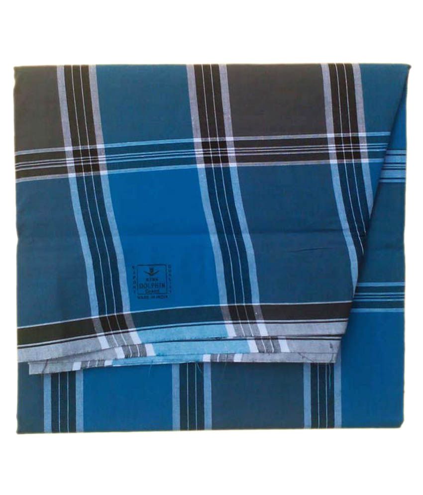 Kibs Blue Cotton Check Lungi - Buy Kibs Blue Cotton Check Lungi Online ...