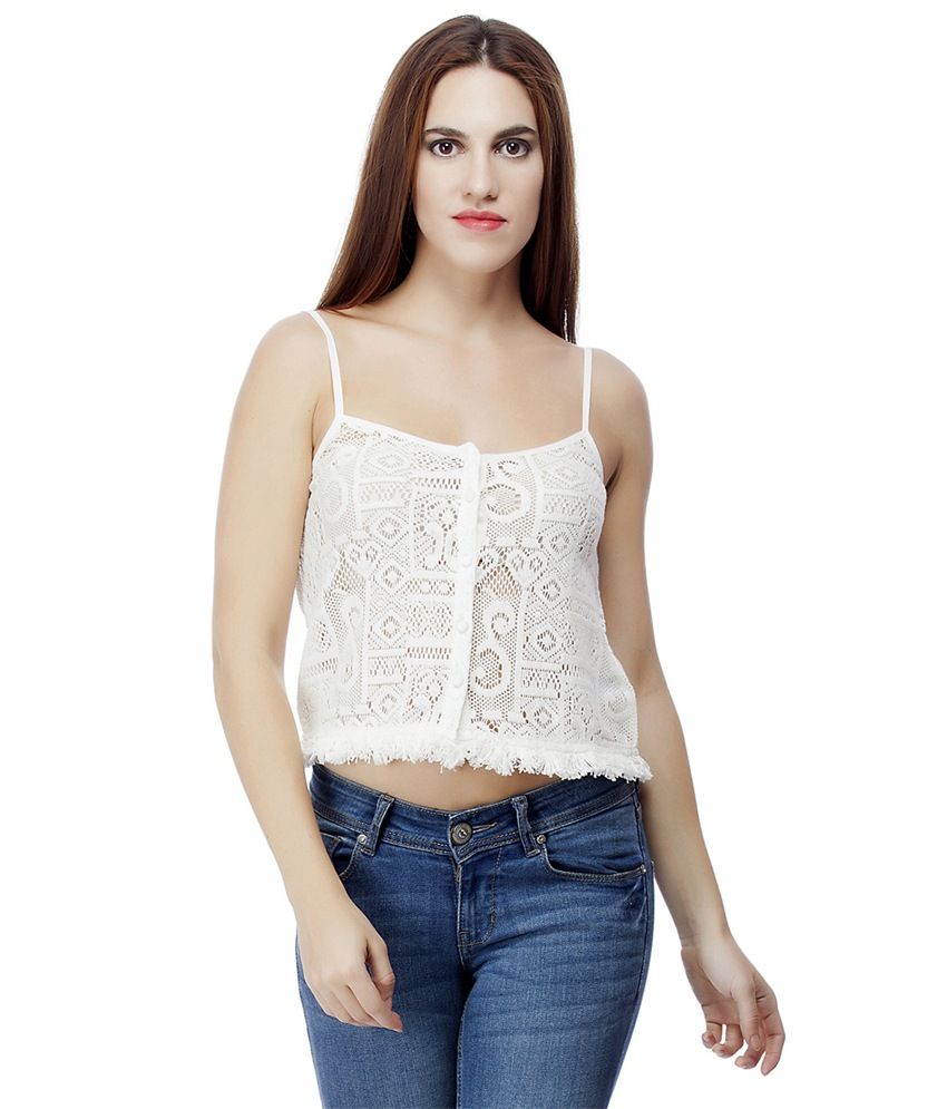 Nod White Cotton Crop Top - Buy Nod White Cotton Crop Top Online at Best Prices in India on Snapdeal
