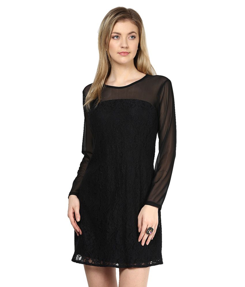 Ly2 Black Polyester Dresses - Buy Ly2 Black Polyester Dresses Online at ...