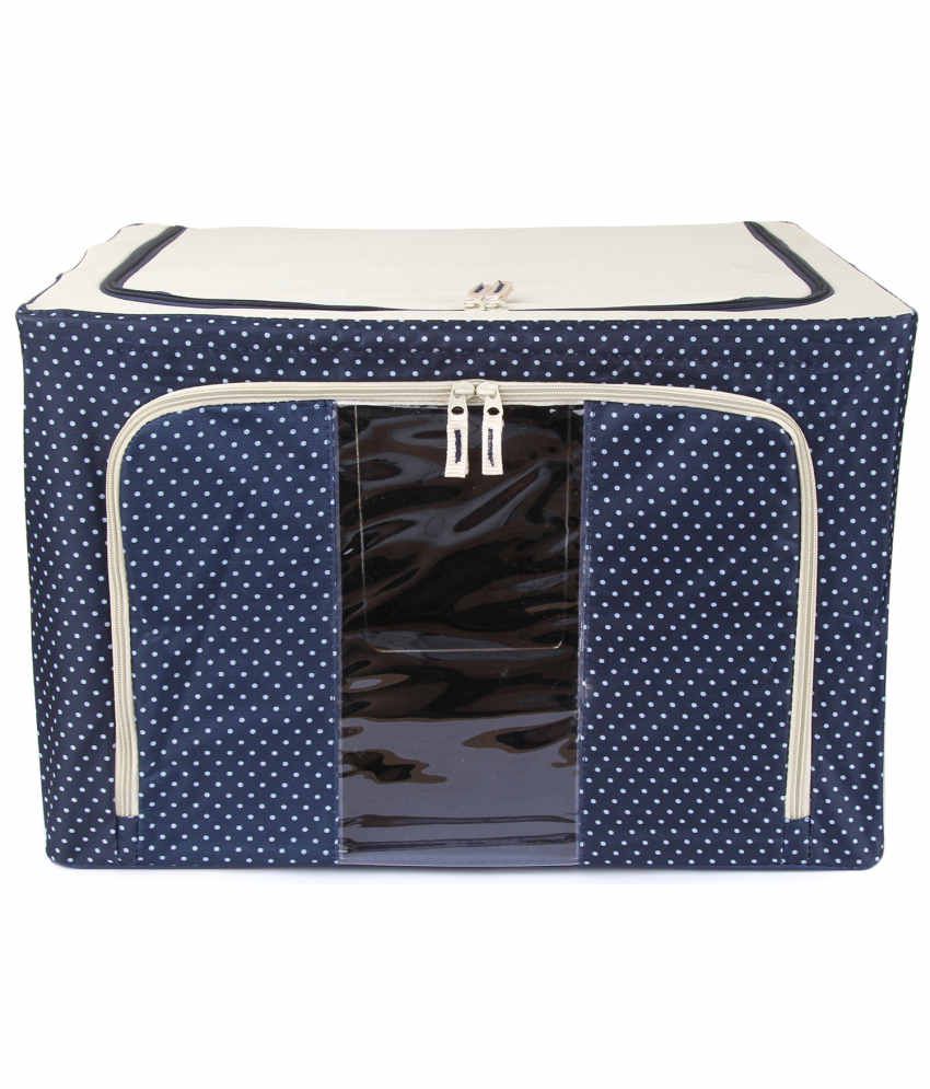     			UberLyfe Foldable Cloth Storage Box with Steel Frames Large (Blue, 66L)