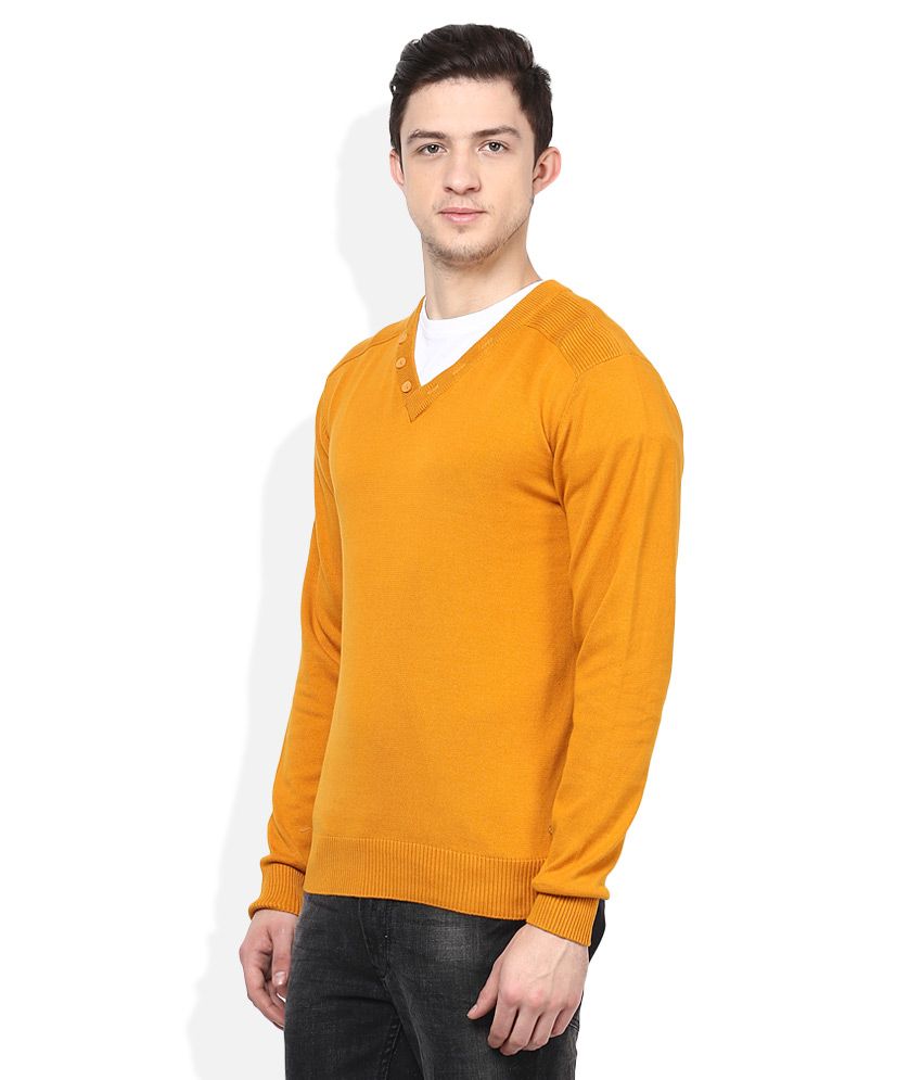 gold v neck sweater
