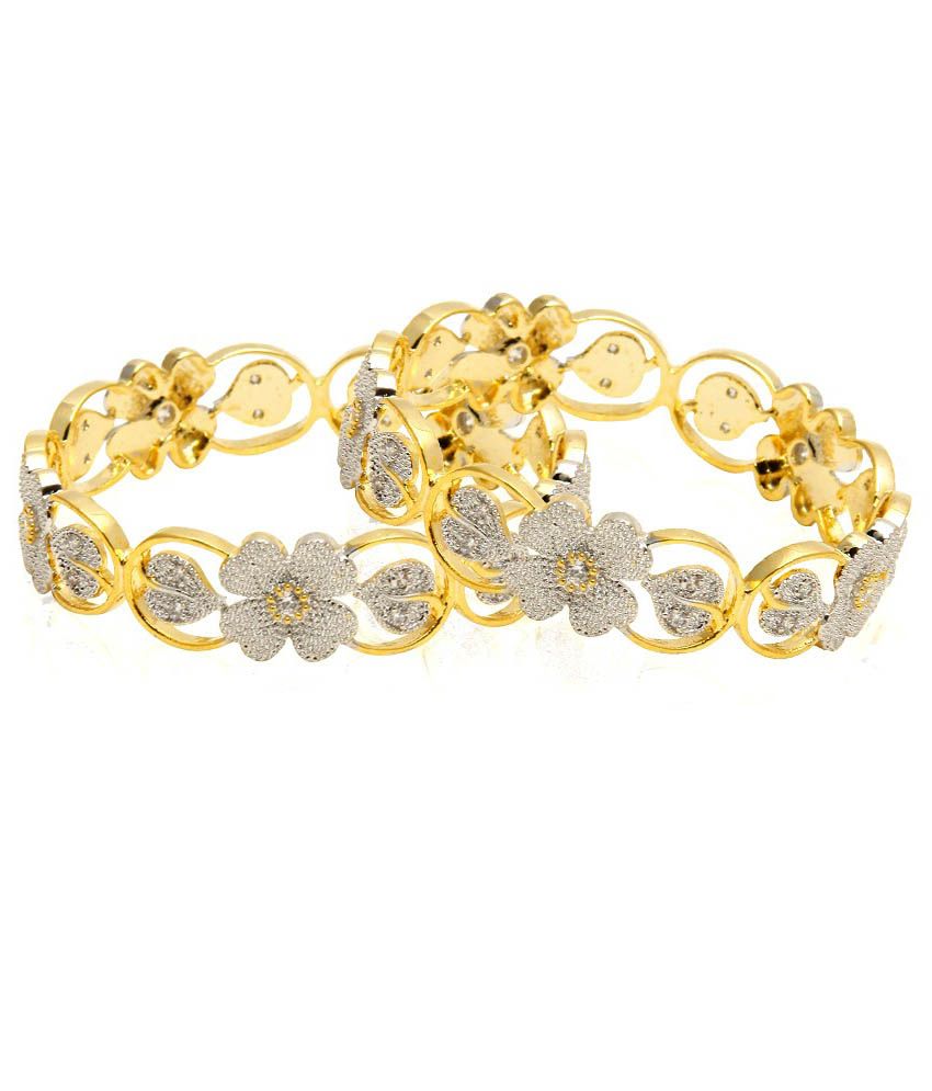     			Youbella White Alloy Bangle