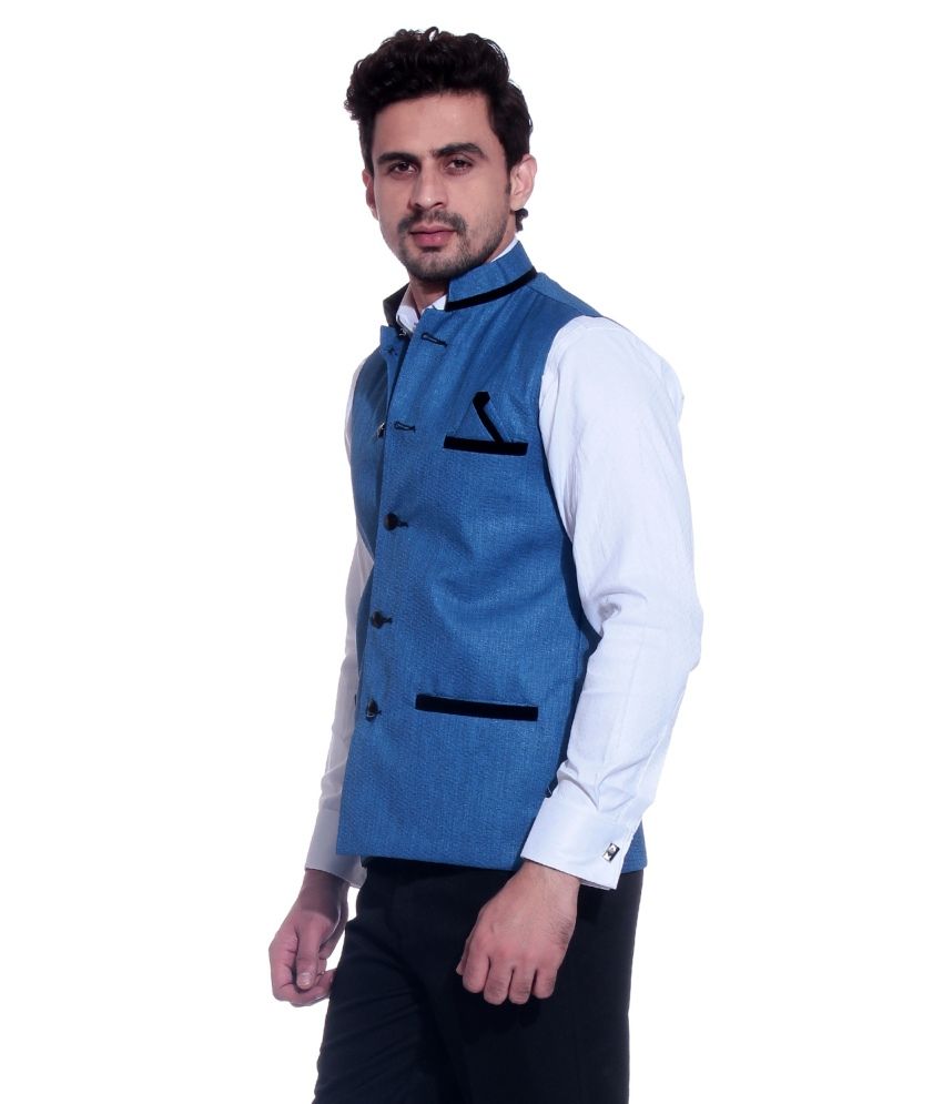 royal blue nehru jacket