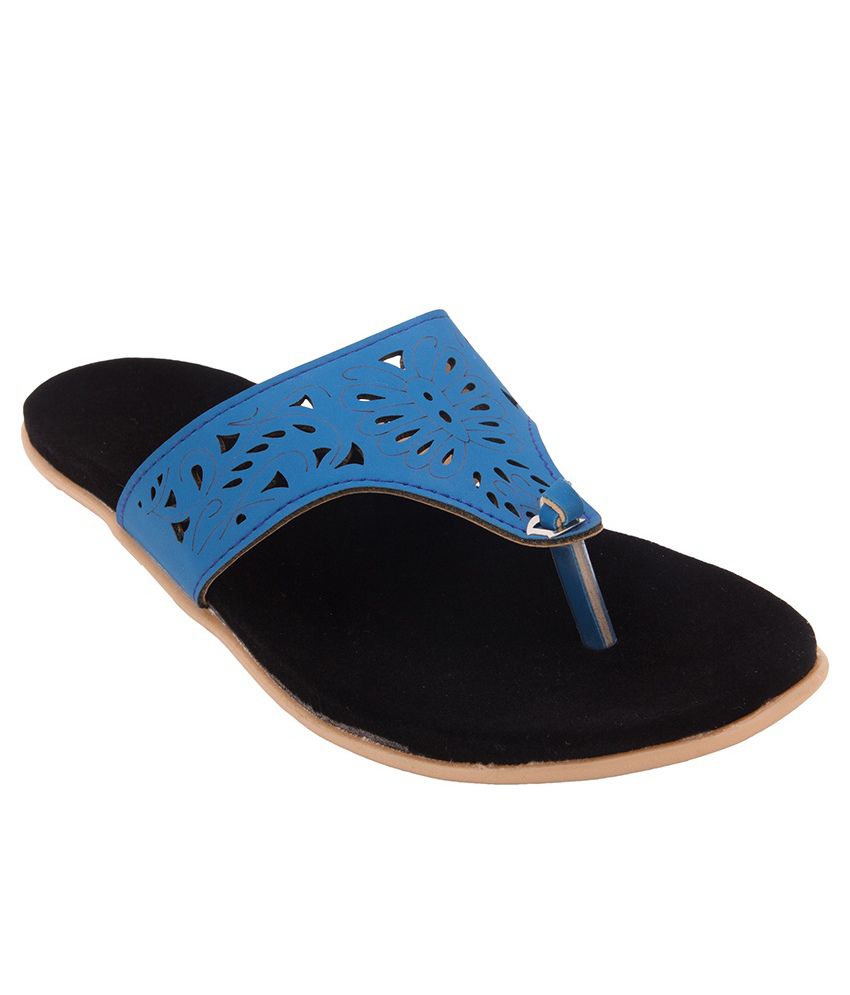 Royal Collection Blue Flat Slip-ons Price in India- Buy Royal
