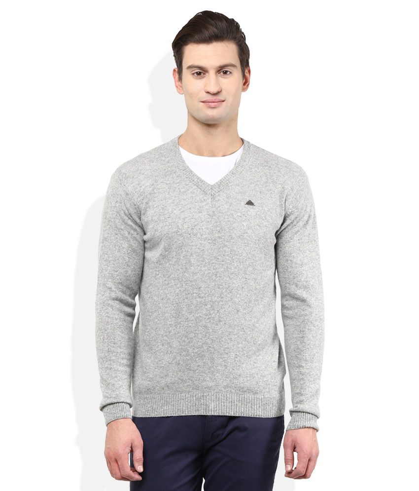 American Swan Grey V-Neck Solids 