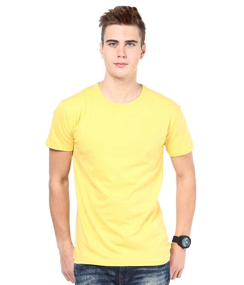     			Funky Guys Yellow Cotton Blend T-Shirt