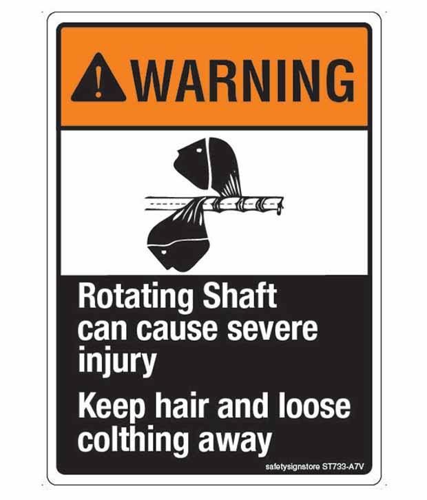 Safety Sign Store Warning Rotating Shaft. Safety Tagpoly Emergency Sign Board St733a7pc01