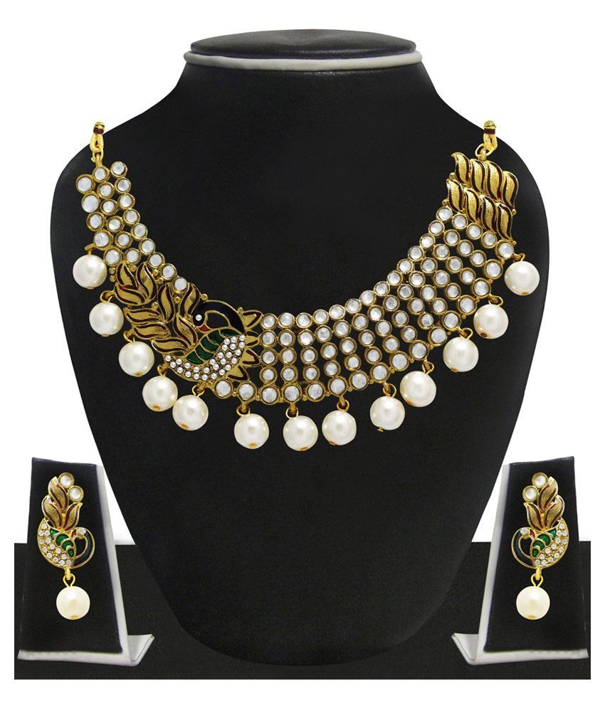 Zaveri Pearls Multicolour Designer Necklace Set Buy Zaveri Pearls