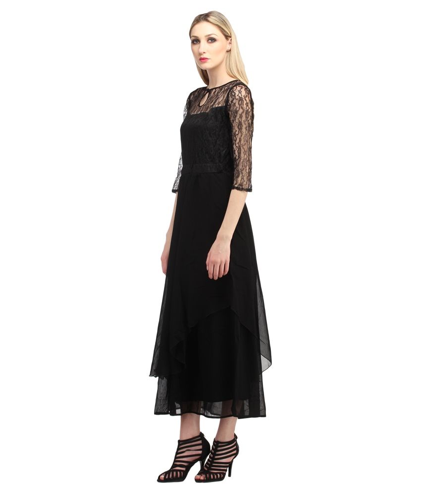 Cottinfab Black Net Maxi Dress Buy Cottinfab Black Net