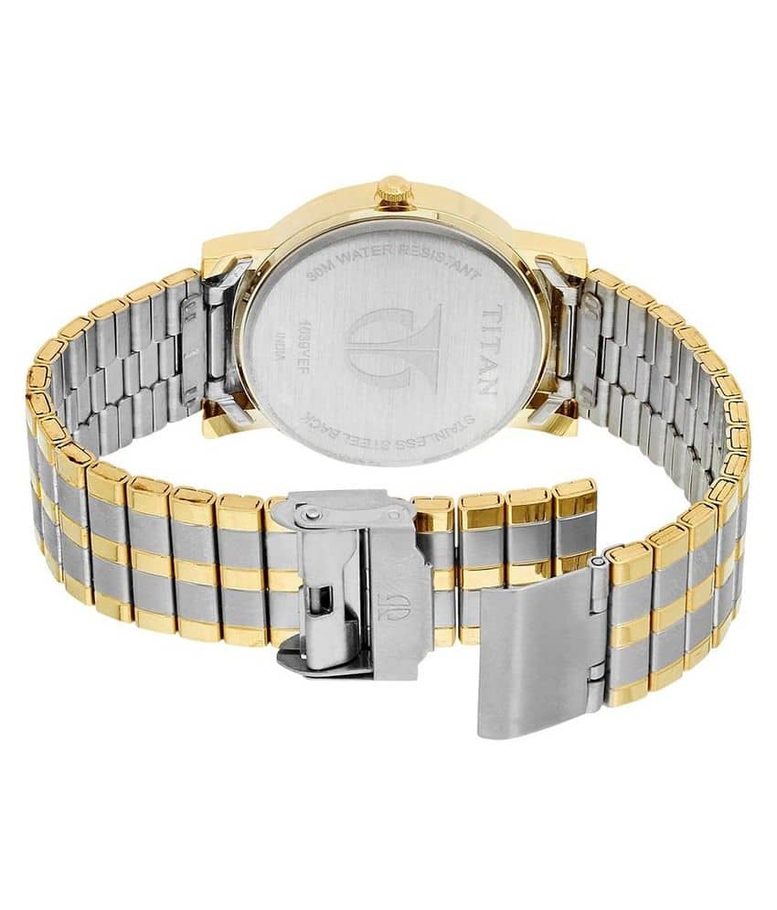 titan silver gold watch