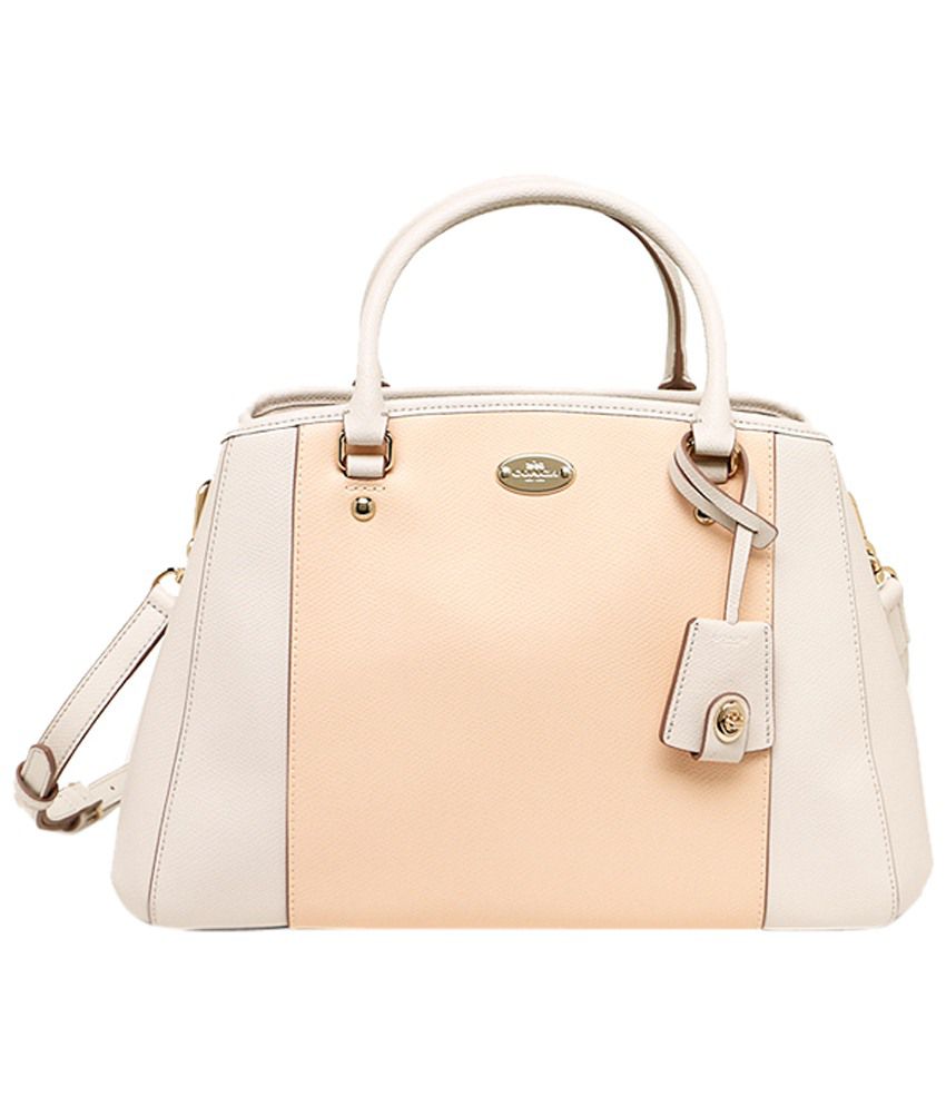 Coach Beige & Peach Puff PU Satchel Bag - Buy Coach Beige & Peach Puff PU  Satchel Bag Online at Best Prices in India on Snapdeal