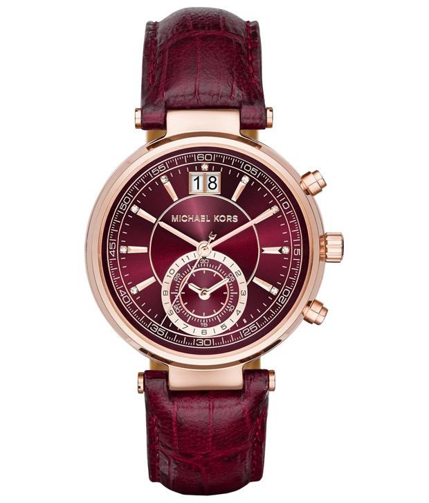Michael Kors Maroon Casual Wrist Watch 