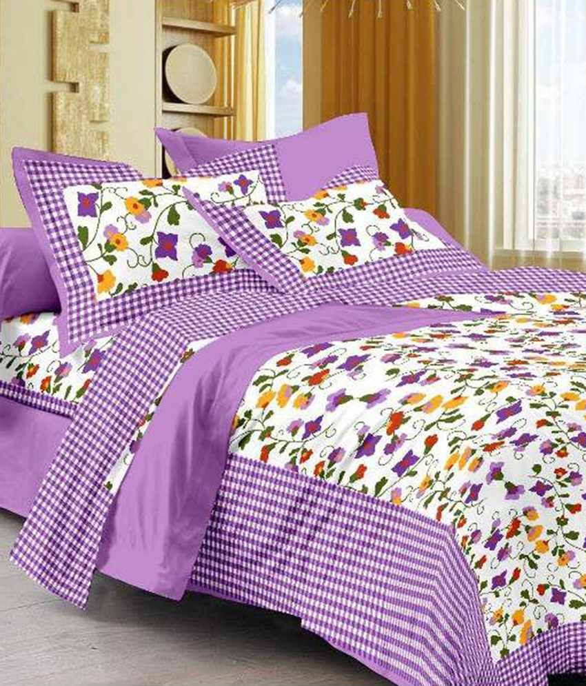     			Uniqchoice Cotton 1 Bedsheet with 2 Pillow Covers ( x )