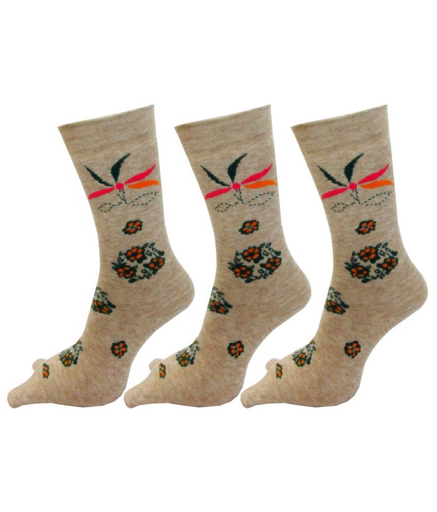     			Rc. Royal Class Beige Casual Thumb Women's Winter Socks (Pack of 3)