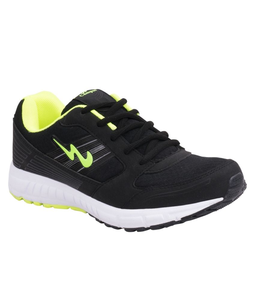 campus black sports shoes