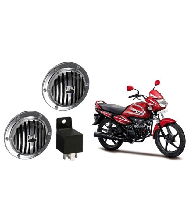 Roots Vibrosonic 120DB Grill Bike Horns Set Of 2 with Relay for Hero